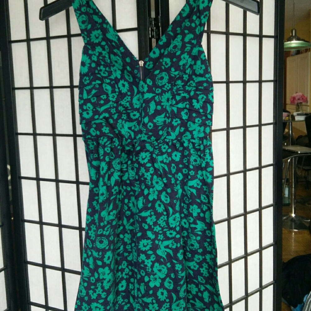 Belle du Jour Green Floral Cut-out Dress